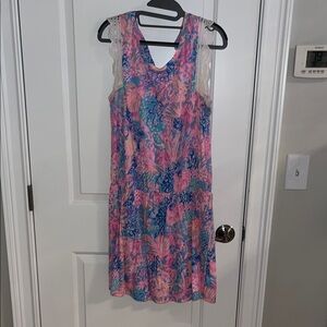 Lilly Pulitzer Pink & Blue Tropical Print Skort Dress